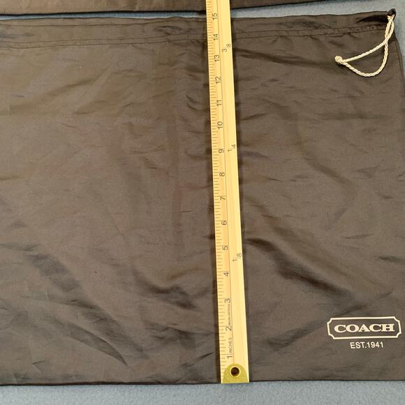 Set of 2 Coach Dust Bags Brown Drawstring 15" x 19.5" - Picture 4 of 5